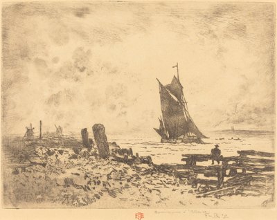 La Petite Marine - Souvenir of Medway (motsäker) av Felix Hilaire Buhot