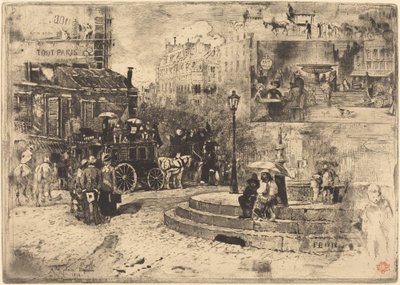 Place Pigalle 1878 (Place Pigalle 1878) av Felix Hilaire Buhot
