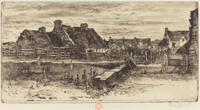 De stora stugorna, 1881. av Felix Hilaire Buhot
