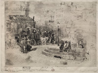 Place Pigalle 1878 av Felix Hilaire Buhot