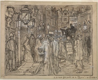 Gatubild i London, 1879. av Felix Hilaire Buhot