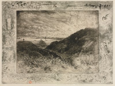 The Cliff: Bay of Saint-Malo, 1886-1890. av Felix Hilaire Buhot