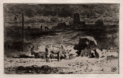 Åsnorna vid Cailles kulle av Felix Hilaire Buhot