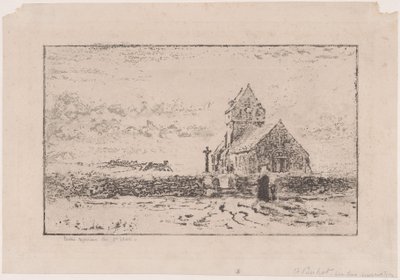 Jobourgs kyrka, 1887. av Felix Hilaire Buhot