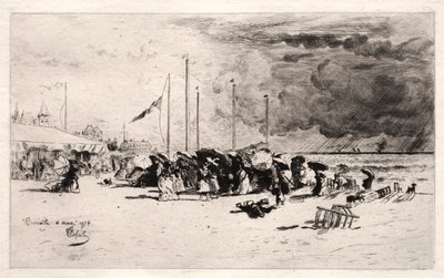 Squallen i Trouville av Felix Hilaire Buhot