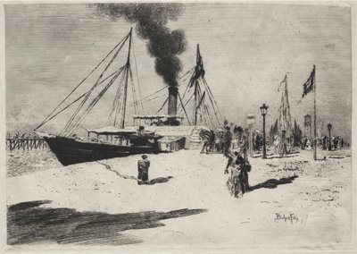 Kajen i Trouville av Felix Hilaire Buhot