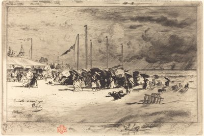 Squall vid Trouville av Felix Hilaire Buhot