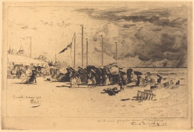 Squall vid Trouville av Felix Hilaire Buhot