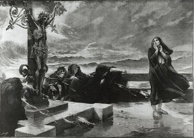The Sign (gravyr) (s/v foto) av Felix Hippolyte Lanoue