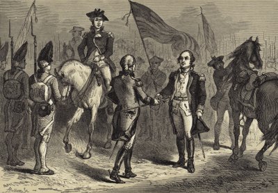 General Lincoln tar emot Cornwallis svärd från general O