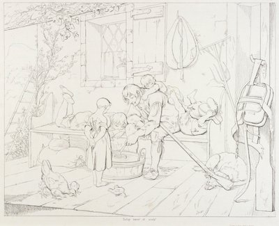 (Rip Van Winkle, illustration) Rip roar barn av Felix Octavius Carr Darley