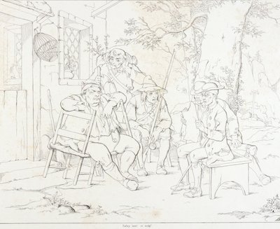 (Rip Van Winkle, illustration) Rip med Junto på värdshuset i byn av Felix Octavius Carr Darley