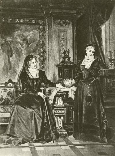 Slutet gott allting gott. Akt I, Scen III (gravyr) av Felix Octavius Carr Darley