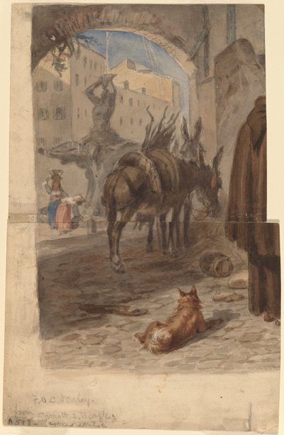 Bernini-fontänen, Rom [recto] av Felix Octavius Carr Darley