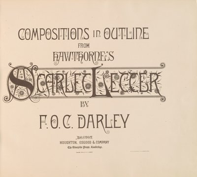 Kompositioner i kontur från Hawthornes Scarlet Letter av Felix Octavius Carr Darley