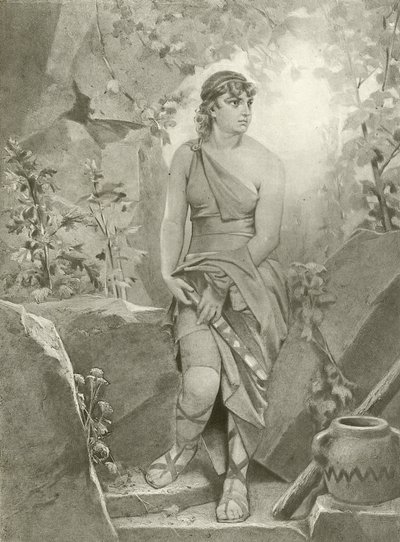 Cymbeline. Akt III, scen VI (gravyr) av Felix Octavius Carr Darley