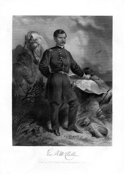 General GB McClellan, generalmajor i amerikanska inbördeskriget, 1862-1867. av Felix Octavius Carr Darley