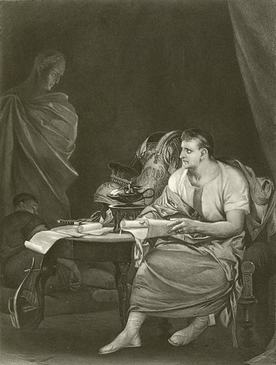 Julius Caesar. Akt IV, scen III (gravyr) av Felix Octavius Carr Darley