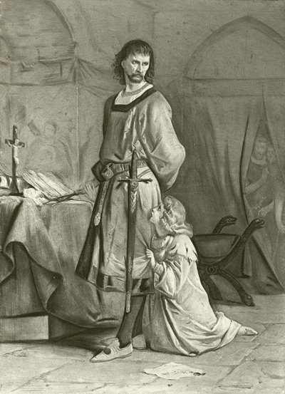 Kung John. Akt IV, Scen I (gravyr) av Felix Octavius Carr Darley