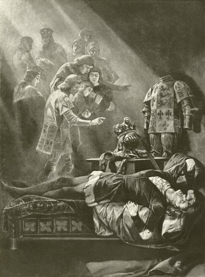 Kung Richard III. Akt V, Scen III (gravyr) av Felix Octavius Carr Darley