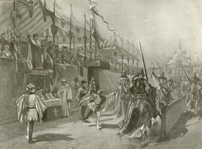 Kung Richard II. Akt I, scen III (gravyr) av Felix Octavius Carr Darley