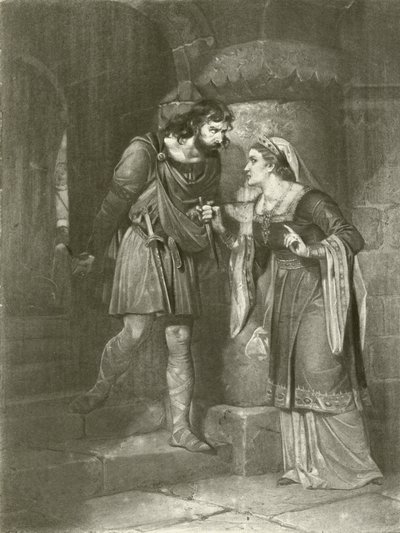 Macbeth. Akt II, Scen II (gravyr) av Felix Octavius Carr Darley
