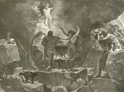 Macbeth. Akt IV, Scen I (gravyr) av Felix Octavius Carr Darley