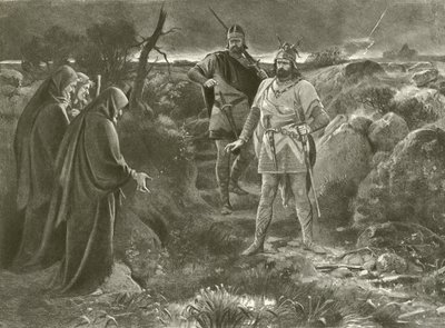 Macbeth. Akt I, Scen III (gravyr) av Felix Octavius Carr Darley