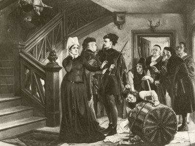 De muntra fruarna i Windsor. Akt IV-Scen II (djuptryck) av Felix Octavius Carr Darley