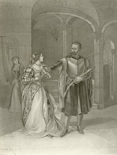 Othello. Akt IV, Scen II (gravyr) av Felix Octavius Carr Darley