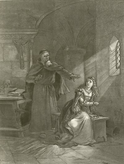 Romeo och Julia. Akt V, Scen III (gravyr) av Felix Octavius Carr Darley