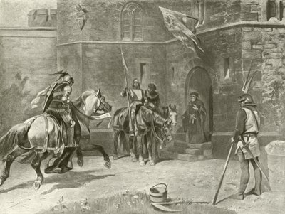 Andra delen Kung Henrik IV. Akt I, scen I (gravyr) av Felix Octavius Carr Darley
