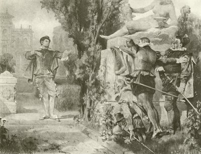 Tolfte natten. Akt I, Scen V (gravyr) av Felix Octavius Carr Darley
