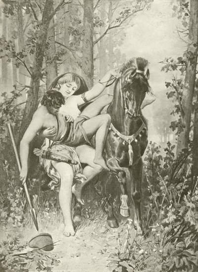 Venus och Adonis. Dikter (gravyr) av Felix Octavius Carr Darley
