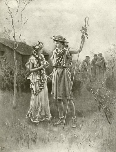 Vintersaga. Akt IV, Scen III (gravyr) av Felix Octavius Carr Darley