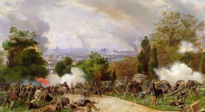 Strid på kyrkogården i Pere Lachaise 1871 (olja på duk) av Felix Philippoteaux