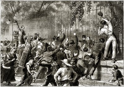 Publiken i Paris hyllar Napoleon I, ackompanjerad av Lucien Bonaparte av Felix Philippoteaux