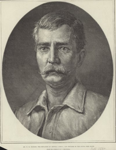 Henry Morton Stanley (gravyr) av Felix Stone (after) Moscheles