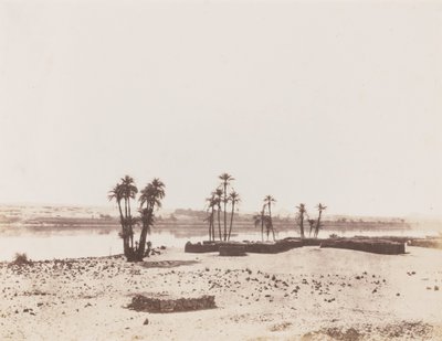 Dakkeh, Village et Rives du Nil (By och Nilens stränder, Dakkeh),1851-1852 (foto) av Félix Teynard