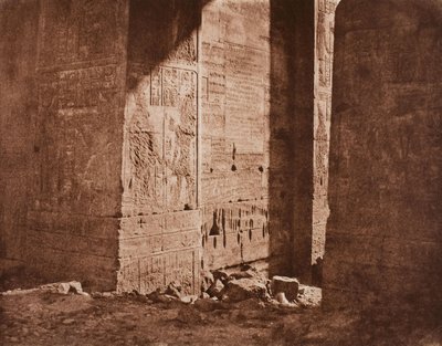 Första pylonen - fransk inskription ristad på den östra gränsen vid punkt H, ön Fila (Philae) av Félix Teynard