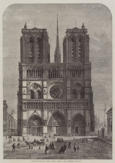 Restaurering av Notre Dame, Paris, västra fasaden av Felix Thorigny