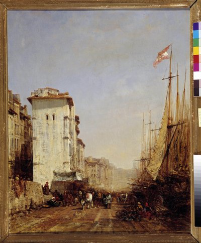 Hamnbrygga i Marseille av Félix Ziem