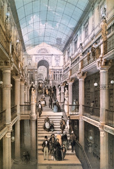 Passagen Pommeraye i Nantes, ca 1843 av Felix after Benoist