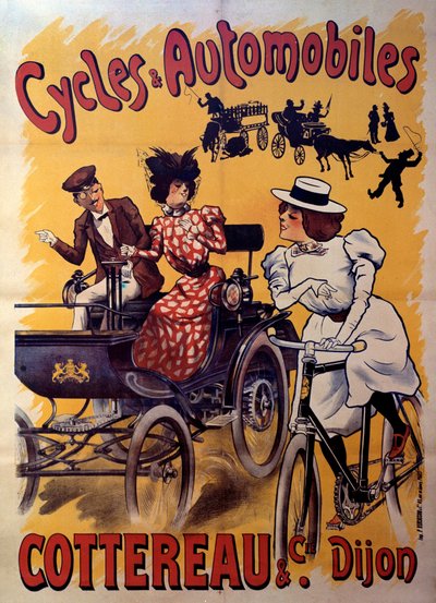 Affisch för cyklar och bilar Cottereau et compagnie. tidigt 1900-tal (affisch) av Ferdinand (1865-1923) Misti-Mifliez
