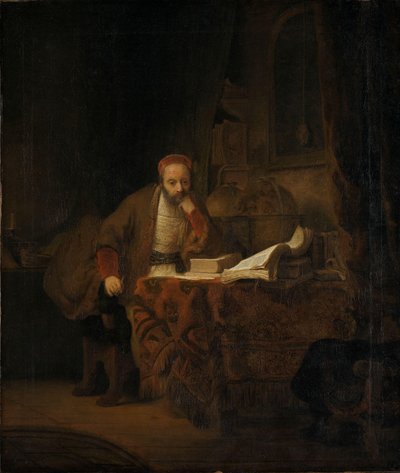 A Scholar in his Study, c.1640 (olja på duk) av Ferdinand Bol