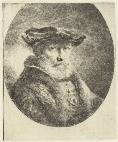 Byst av en gammal man med en sammetsbasker av Ferdinand Bol