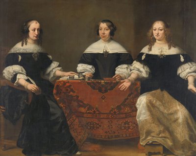 Porträtt av de tre regentinnorna i Leprozenhuis, Amsterdam, c.1668 av Ferdinand Bol