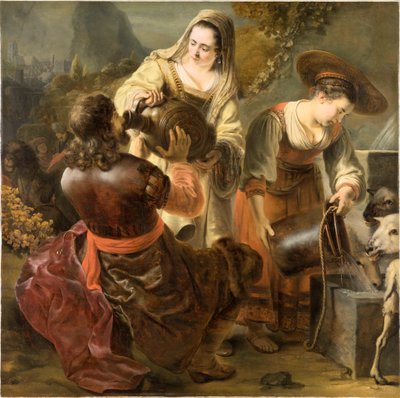 Rebecca och Eliezer vid brunnen, ca. 1645. av Ferdinand Bol