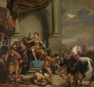 Titus Manlius Imperiosus Torquatus beordrar att hans son ska halshuggas. 1661-64 av Ferdinand Bol