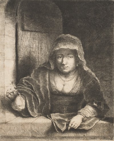 Kvinna med ett päron, 1600-talet. av Ferdinand Bol